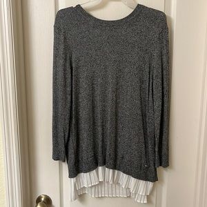 Calvin Klein Layered Split Back Sweater Blouse Large EUC